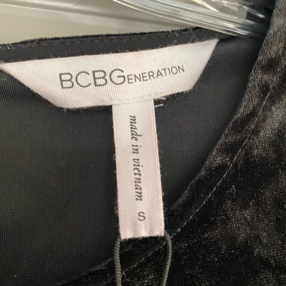 BCBG velvet top crop with sheer bottom